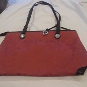 Brighton Large rose color canvas with leather trim